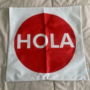 Cali Time "HOLA" red dot pillow cases (set of 2), 18 inches square, NEW in pack